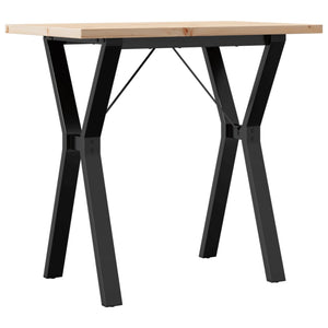 vidaXL Dining Table Y-Leg 80x50x75.5 cm Solid Pine Wood & Steel