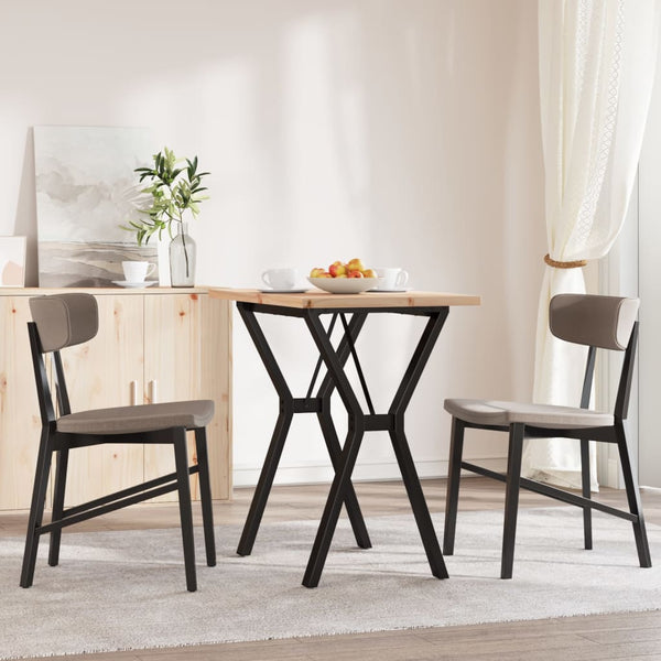 vidaXL Dining Table Y-Leg 80x50x75.5 cm Solid Pine Wood & Steel