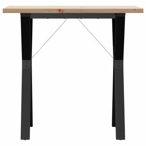 vidaXL Dining Table Y-Leg 80x50x75.5 cm Solid Pine Wood & Steel