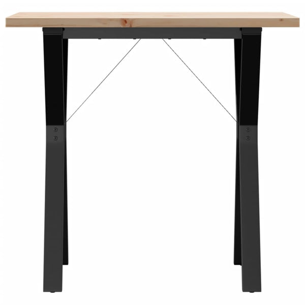 vidaXL Dining Table Y-Leg 80x50x75.5 cm Solid Pine Wood & Steel
