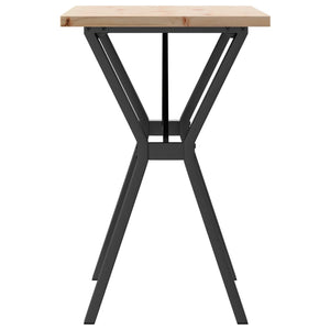 vidaXL Dining Table Y-Leg 80x50x75.5 cm Solid Pine Wood & Steel