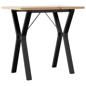 vidaXL Dining Table Y-Leg 80x50x75.5 cm Solid Pine Wood & Steel