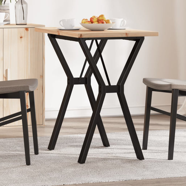 vidaXL Dining Table Y-Leg 80x50x75.5 cm Solid Pine Wood & Steel