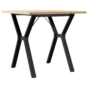 vidaXL Dining Table Y-Leg 80x80x75.5 cm Solid Pine Wood & Steel