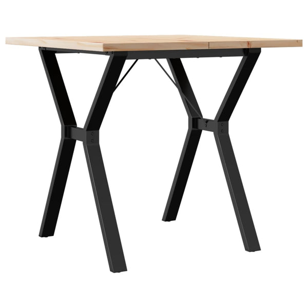 vidaXL Dining Table Y-Leg 80x80x75.5 cm Solid Pine Wood & Steel