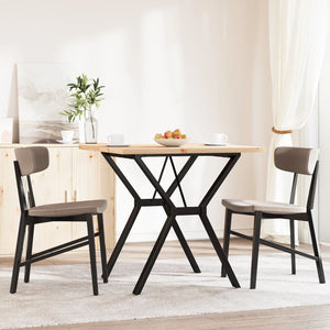 vidaXL Dining Table Y-Leg 80x80x75.5 cm Solid Pine Wood & Steel