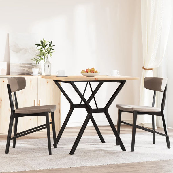 vidaXL Dining Table Y-Leg 80x80x75.5 cm Solid Pine Wood & Steel