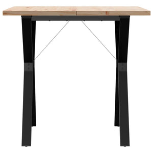 vidaXL Dining Table Y-Leg 80x80x75.5 cm Solid Pine Wood & Steel