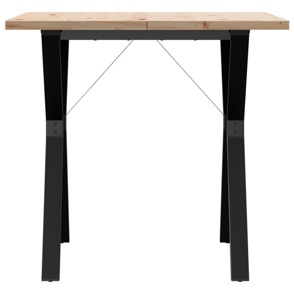 vidaXL Dining Table Y-Leg 80x80x75.5 cm Solid Pine Wood & Steel