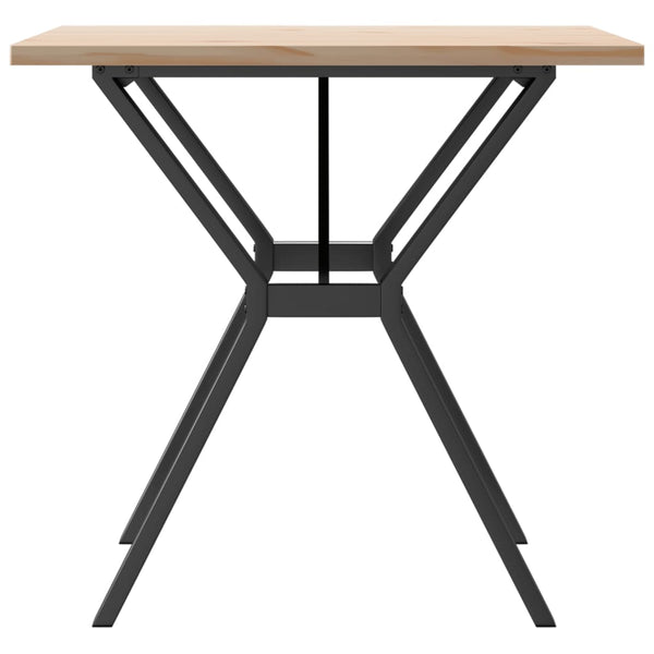 vidaXL Dining Table Y-Leg 80x80x75.5 cm Solid Pine Wood & Steel