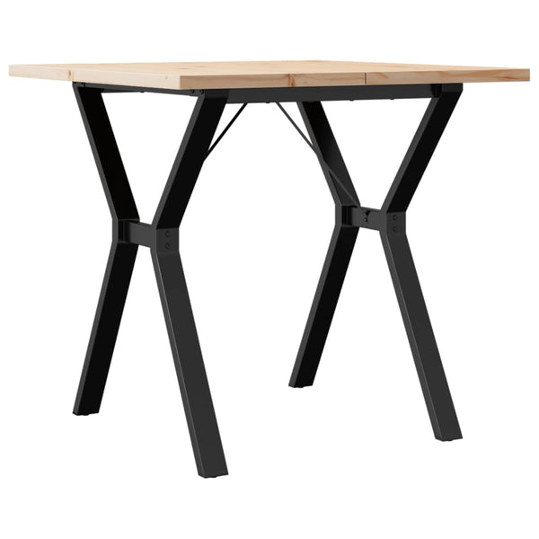 vidaXL Dining Table Y-Leg 80x80x75.5 cm Solid Pine Wood & Steel