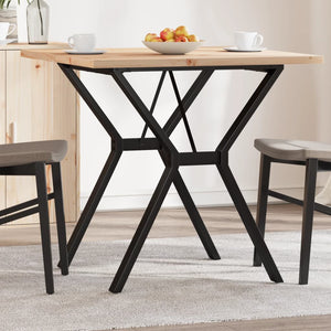 vidaXL Dining Table Y-Leg 80x80x75.5 cm Solid Pine Wood & Steel
