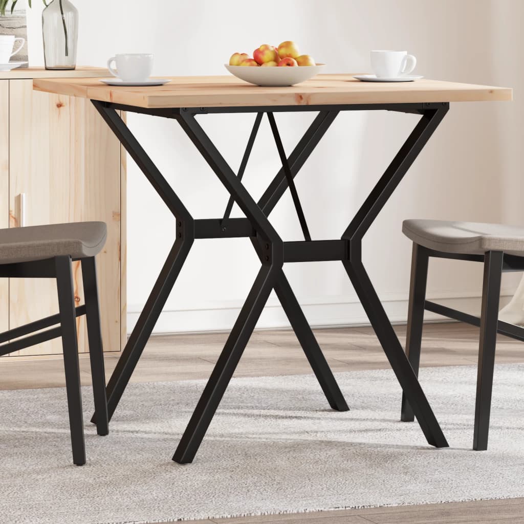 vidaXL Dining Table Y-Leg 80x80x75.5 cm Solid Pine Wood & Steel