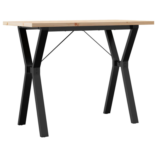 vidaXL Dining Table Y-Leg 100x50x75.5 cm Solid Pine Wood & Steel
