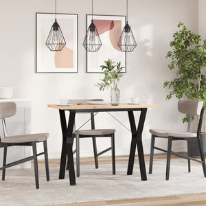 vidaXL Dining Table Y-Leg 100x50x75.5 cm Solid Pine Wood & Steel