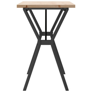 vidaXL Dining Table Y-Leg 100x50x75.5 cm Solid Pine Wood & Steel