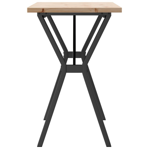 vidaXL Dining Table Y-Leg 100x50x75.5 cm Solid Pine Wood & Steel