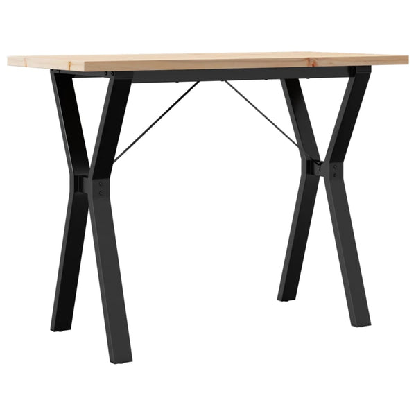 vidaXL Dining Table Y-Leg 100x50x75.5 cm Solid Pine Wood & Steel
