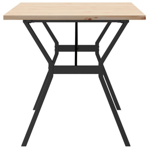 vidaXL Dining Table Y-Leg 140x80x75.5 cm Solid Pine Wood & Steel