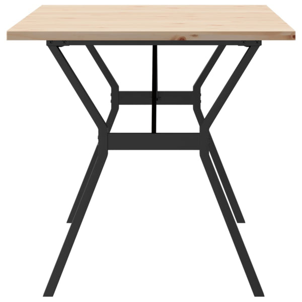 vidaXL Dining Table Y-Leg 140x80x75.5 cm Solid Pine Wood & Steel
