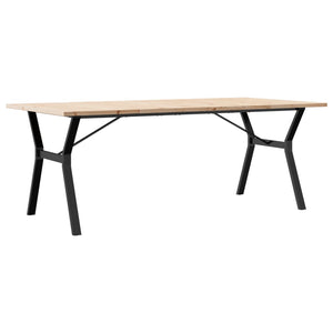 vidaXL Dining Table Y-Leg 200x100x75.5 cm Solid Pine & Steel