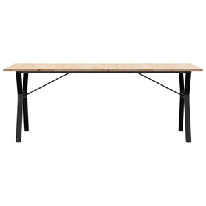 vidaXL Dining Table Y-Leg 200x100x75.5 cm Solid Pine & Steel