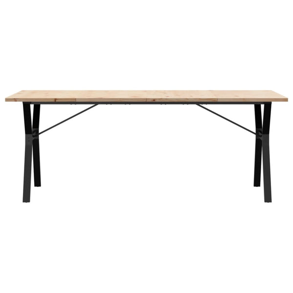 vidaXL Dining Table Y-Leg 200x100x75.5 cm Solid Pine & Steel