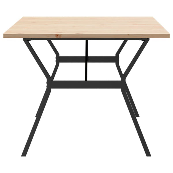 vidaXL Dining Table Y-Leg 200x100x75.5 cm Solid Pine & Steel