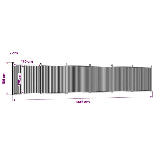 vidaXL Fence Panel Grey 1045x186 cm WPC