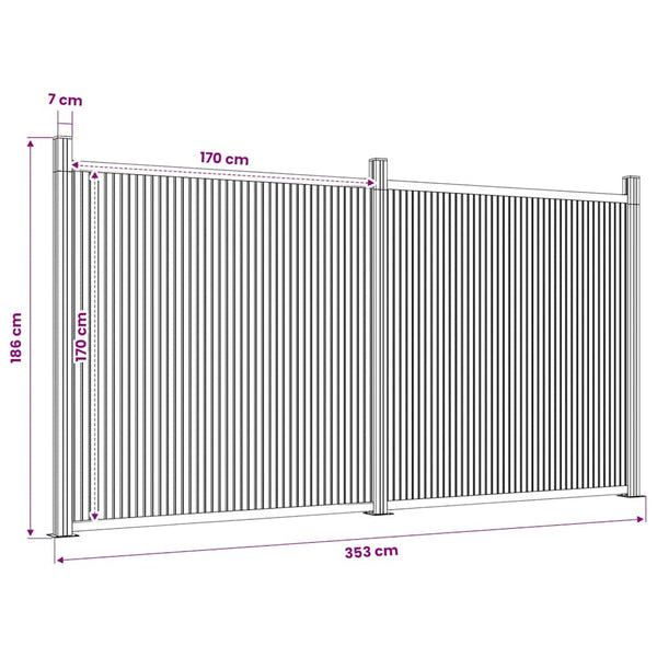 vidaXL Fence Panel Brown 353x186 cm WPC