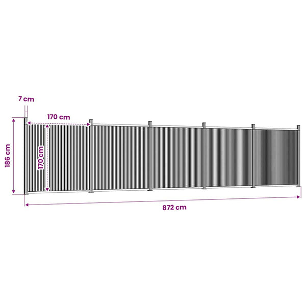 vidaXL Fence Panel Brown 872x186 cm WPC