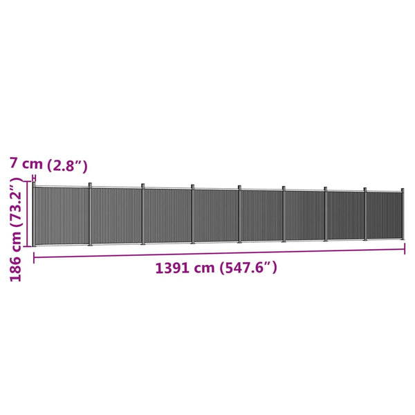 vidaXL Fence Panel Brown 1391x186 cm WPC