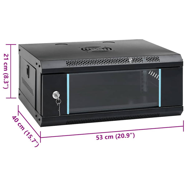 vidaXL 4U Wall Mount Network Cabinet 19" IP20 53x40x21 cm