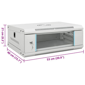 vidaXL 4U Wall Mount Network Cabinet 19" IP20 53x40x21 cm