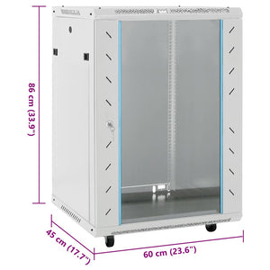 vidaXL 15U Network Cabinet on Wheels 19" IP20 60x45x86 cm