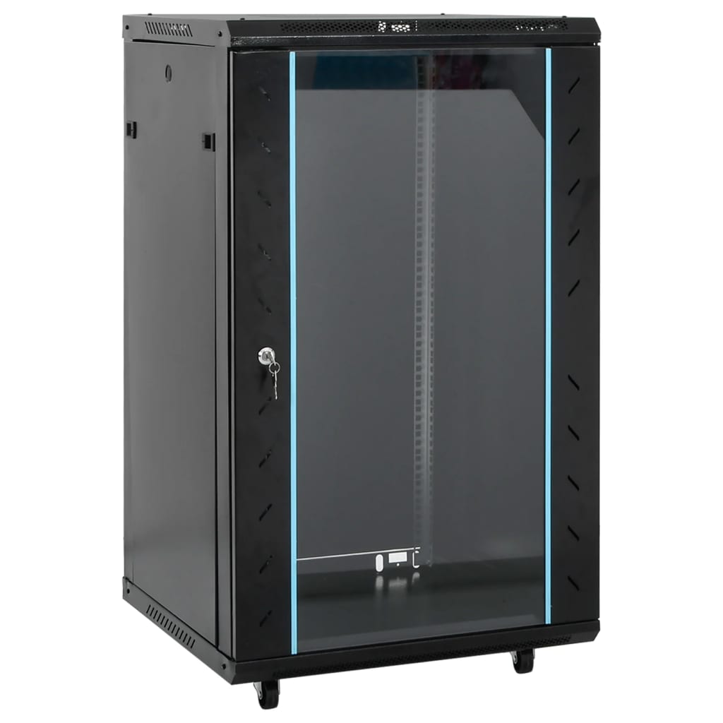 vidaXL 18U Network Rack on Casters 19" IP20 60x60x100 cm