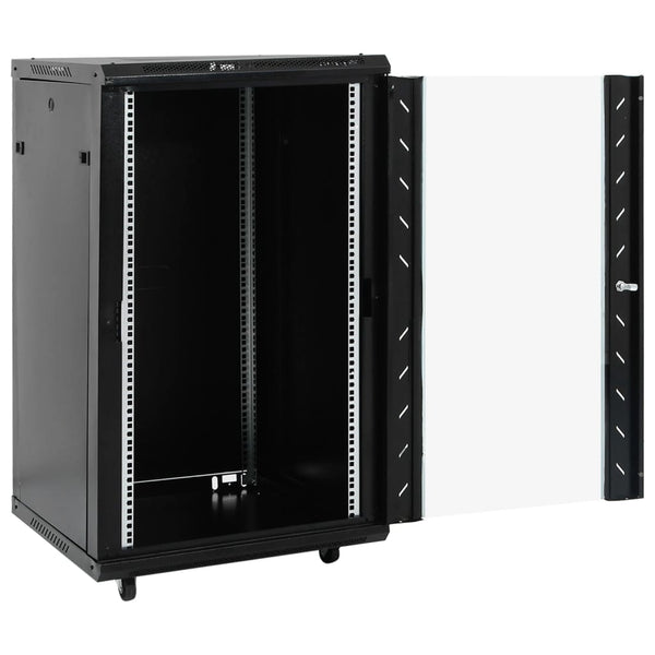 vidaXL 18U Network Rack on Casters 19" IP20 60x60x100 cm