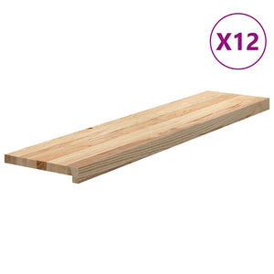 vidaXL Stair Treads 12 pcs. Untreated 110x30x2 cm Solid Oak Wood