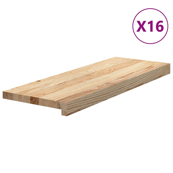 vidaXL Stair Treads 16 pcs. Untreated 70x25x2 cm Solid Oak Wood