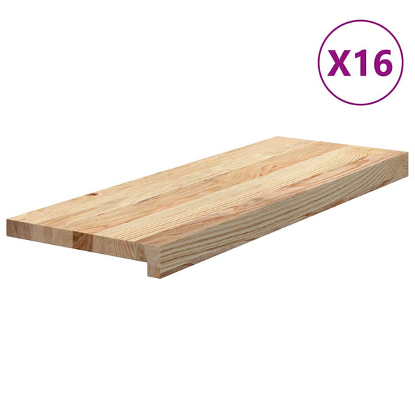 vidaXL Stair Treads 16 pcs. Untreated 70x30x2 cm Solid Oak
