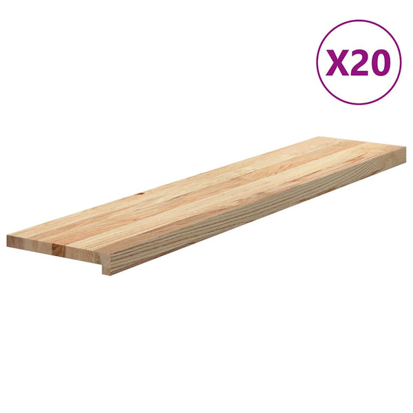 vidaXL Stair Treads 20 pcs. Untreated 120x30x2 cm Solid Oak Wood