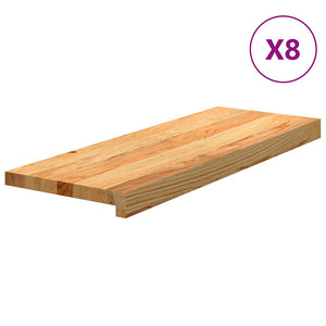 vidaXL Stair Treads 8 pcs Light Brown 70x25x2 cm Solid Oak Wood