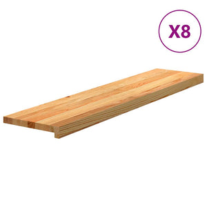 vidaXL Stair Treads 8 pcs Light Brown 110x30x2 cm Solid Oak Wood