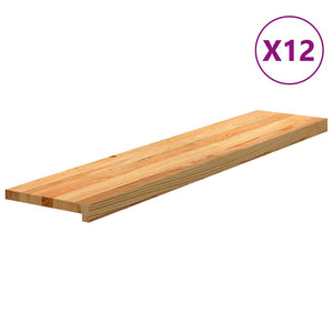 vidaXL Stair Treads 12 pcs. Light Brown 120x25x2 cm Solid Oak Wood
