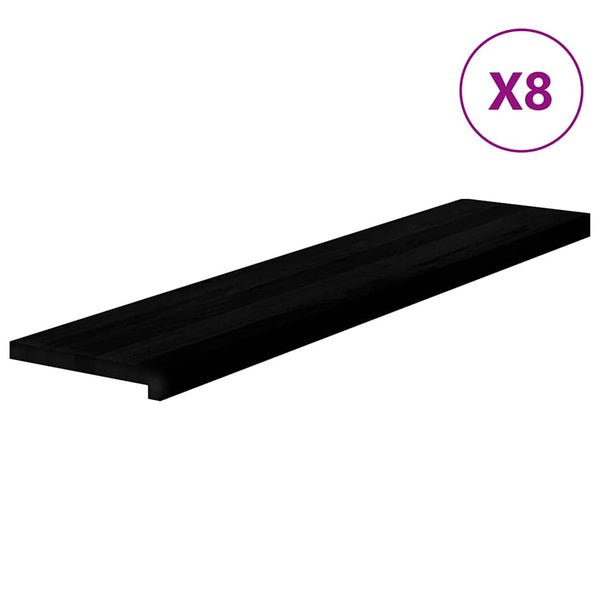 vidaXL Stair Treads 8 pcs. Dark Brown 120x30x2 cm Solid Oak Wood