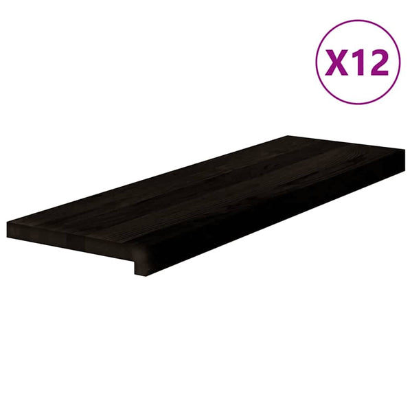 vidaXL Stair Treads 12 pcs Dark Brown 80x25x2 cm Solid Oak Wood