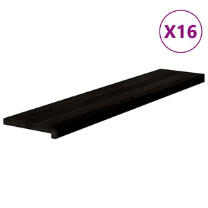 vidaXL Stair Treads 16 pcs. Dark Brown 120x25x2 cm Solid Oak Wood