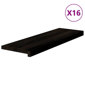 vidaXL Stair Treads 16 pcs. Dark Brown 80x30x2 cm Solid Oak Wood