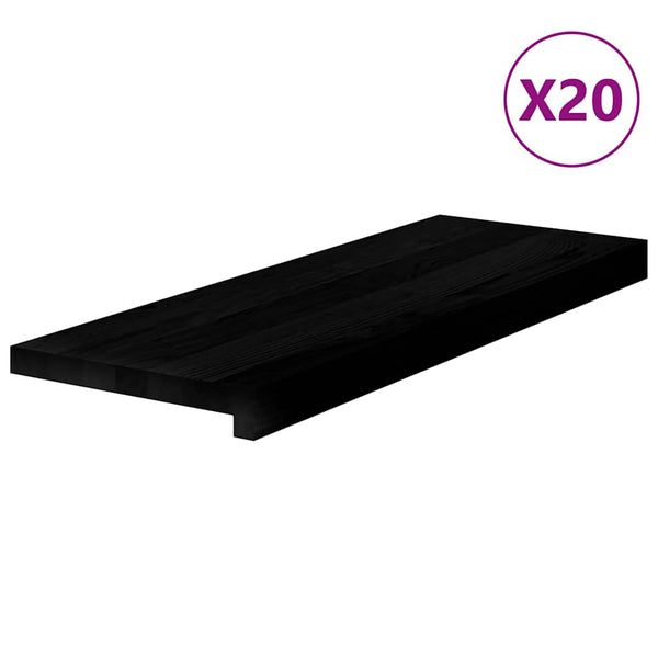 vidaXL Stair Treads 20 pcs. Dark Brown 70x25x2 cm Solid Oak Wood