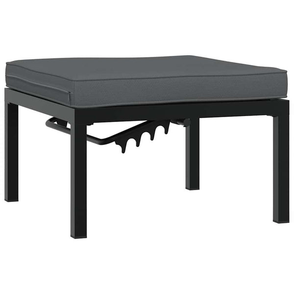 4-tlg. Garten Sofagarnitur Schwarz Aluminium